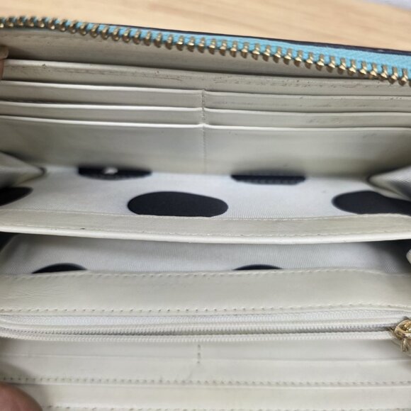 Kate Spade New York Round Zipper Wallet Cedar Street Lacey Light Blue - Picture 5 of 10